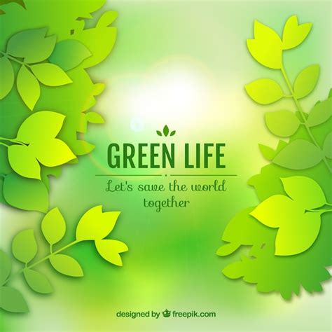 Fondo De La Vida Verde Vector Premium