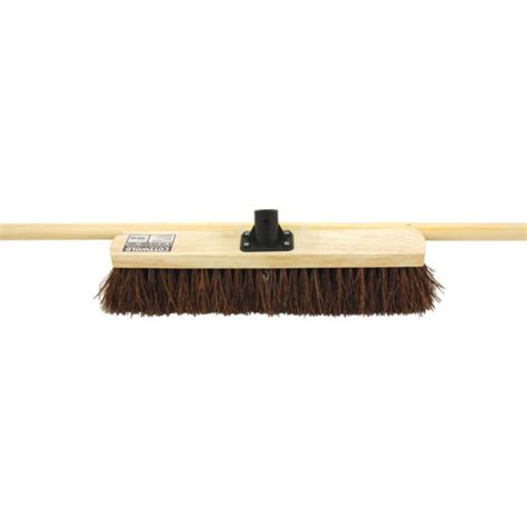 18″ Stiff Bassine Broom With 48″ Wooden Handle For Sale