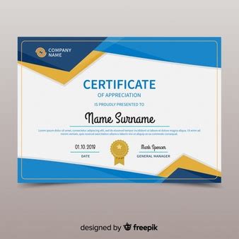 Stylish white certificate template with golden lines design. Template Sertifikat Gratis - bonus