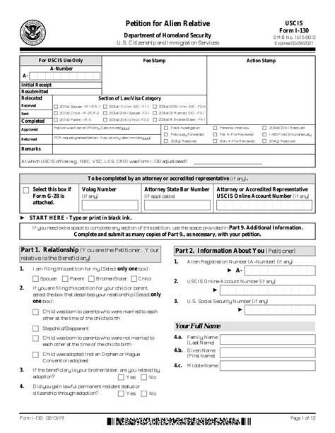 Free Uscis Form I 130 Petition For Alien Relative Pdf Eforms