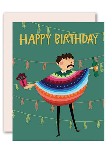 Funny Mexican Themed Happy Birthday Greeting Card For Latin Party