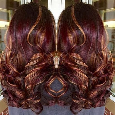 Blonde hair with lowlights, dark roots and underlights hair. 62 Burgundy Hair Shades That Will Make Your Day - Style Easily