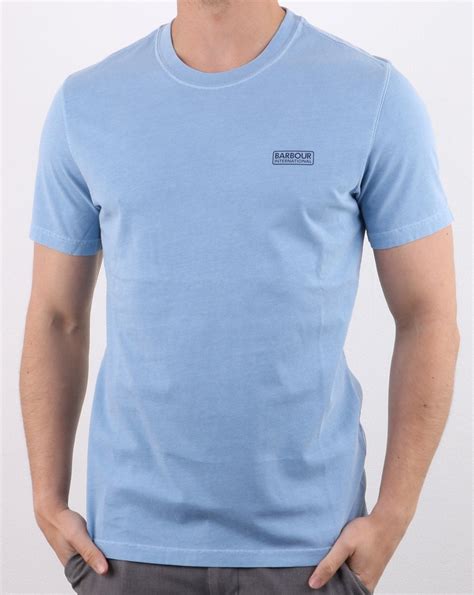 Barbour Small Logo T Shirt In Sky Blue 80s Casual Classics