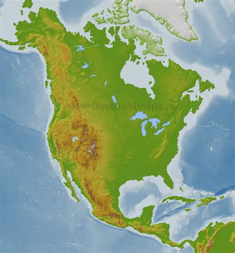 Blank Physical Map Of North And South America