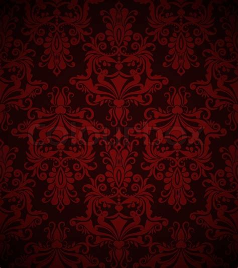 Seamless Dark Red Vintage Vector Wallpaper Pattern Stock Vector