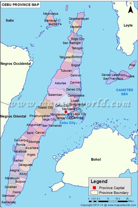 Cebu Map Map Of Cebu Province Philippines