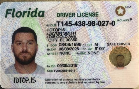 Florida Id Card Template