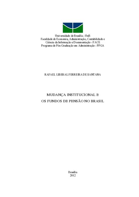 pdf mudança institucional e os fundos de pensão no brasil luiz guilherme de oliveira
