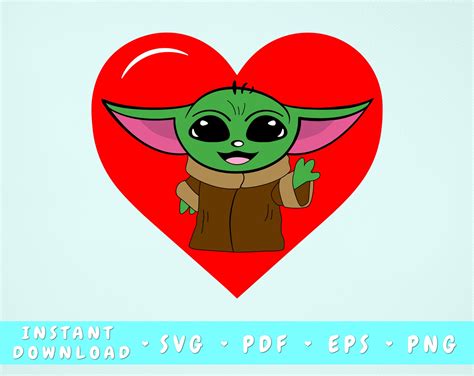 Baby Yoda Valentine Svg Star Wars Svg Mandalorian Svg Love Etsy