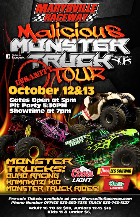 Malicious Monster Truck Tour Poster Oct 12 And 13 Marysville Raceway