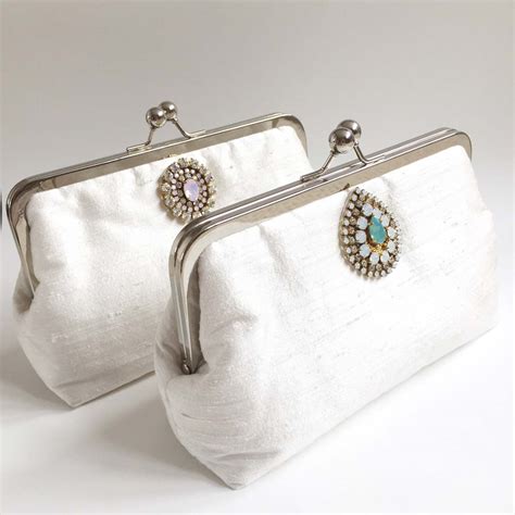 Handmade Raw Silk Beaded Bridal Clutch Bag No2 Victoria Millesime