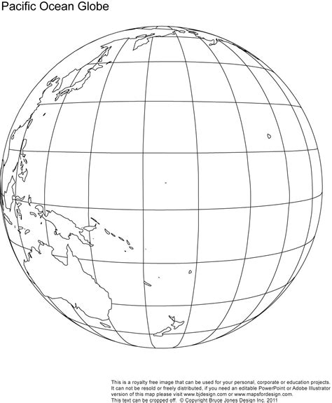 Printable Blank World Globe Earth Maps • Royalty Free  World