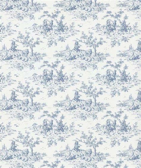 Blue And White French Countryside Pastoral Toile Wallpaper Etsy