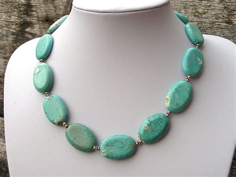 Turquoise Statement Necklace Turquoise Necklace Stone Bead