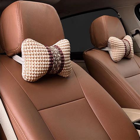 2pcs car headrest high quality ice silk head pillow new neck pillow for auto seat head