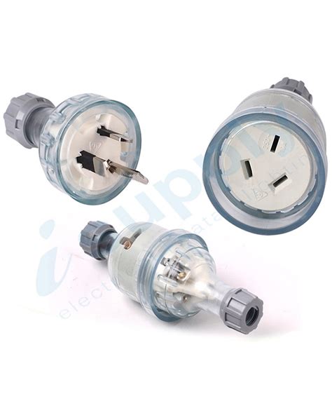 15a 3 Pin Male Extension Lead Plug Transparent 250v Volt 15 Amp Ebay