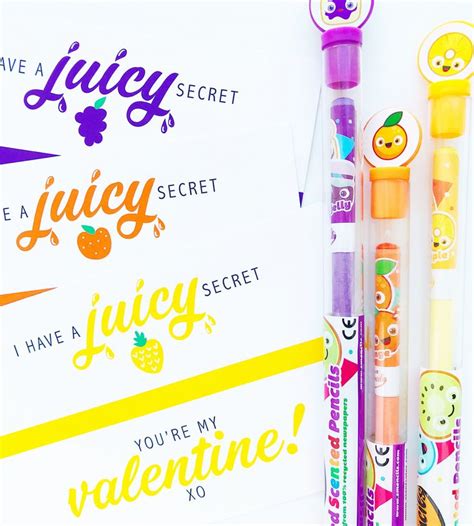 To/from, or chocolate puns ;d) for free! FRUIT PENCILS VALENTINE - FREE PRINTABLE, class valentines, non-candy valentine, valentine puns ...