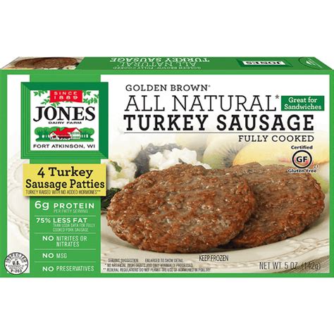Jones Dairy Farm Breakfast Sandwich Patties Turkey Sausage Ct
