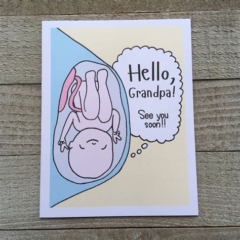 Soon To Be Grandpa Pregnancy Announcement Blank Greeting Card Etsy