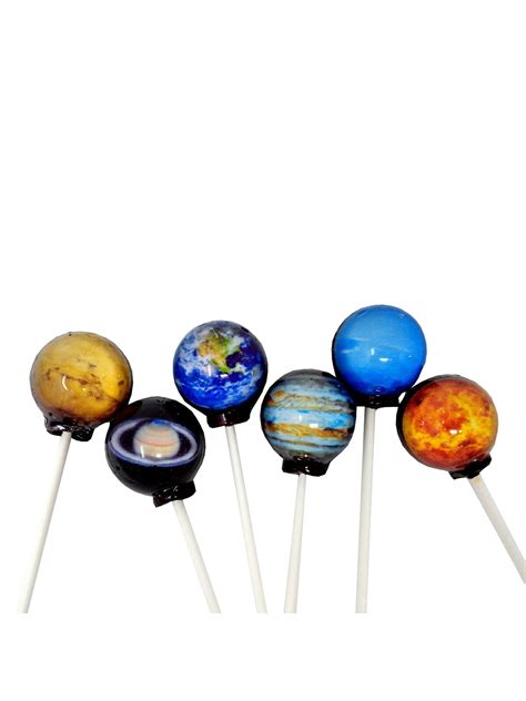 I Want Candy Planet Lollipops Set Of 6 Handmade Space Themed Suckers