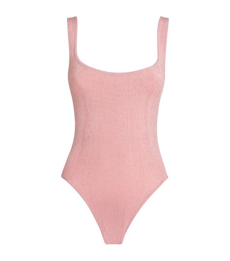 Womens Hunza G Pink Square Neck Nile Swimsuit Harrods Uk