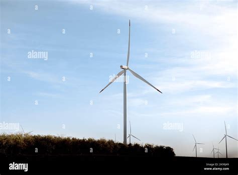 Clean Power Wind Turbines In Wind Farm Stock Photo Alamy