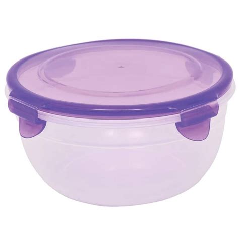 Sure Fresh Round Plastic Storage Bowls With Clip Lock Lids 51 Oz