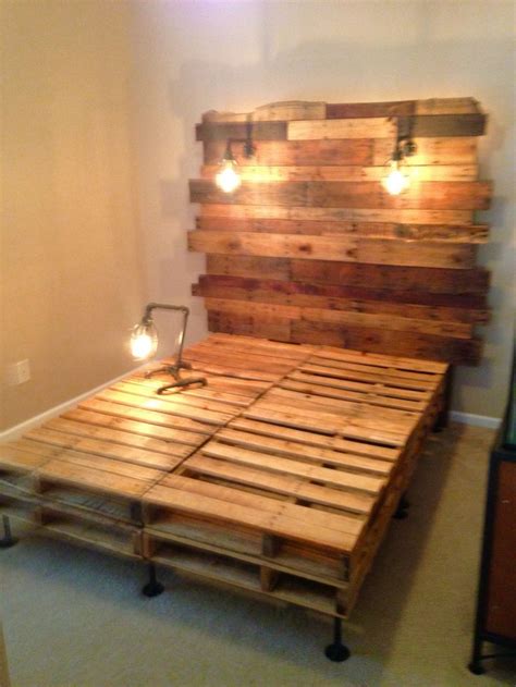 Here is our new floating platform bed frame. Pallet bed with Edison builds and birdcage light frames ...