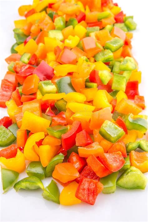 Colorful Mix Chopped Bell Pepper Iv Stock Image Image Of Agriculture