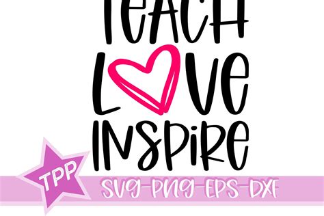 Teach Love Inspire svg, teacher svg, school svg (762178) | SVGs ...