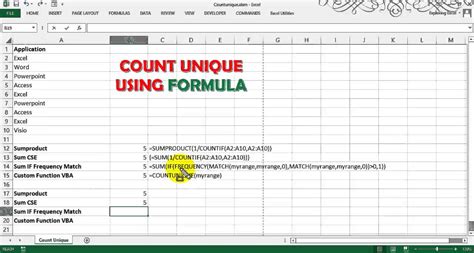 Excel Count Unique 4 Methods Youtube