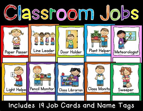 Classroom Job Chart Printable Pdf Romclas
