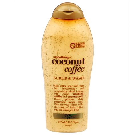 OGX Body Scrub Wash Smoothing Coconut Coffee Shop Body Wash At