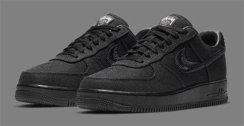 Stussy X Nike Air Force 1 Low ‘triple Black Snkrs Release Date Complex