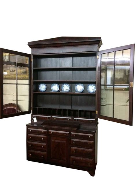 In the dining room, a secretary desk with a glass hutch is a lovely way free up space in your kitchen and display special occasion items. Antique Secretary Desk With Hutch ⋆ Bohemian's