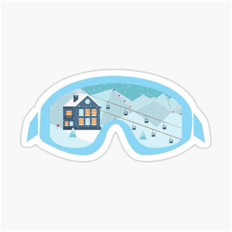 Ski Goggle Mountain Icon Sticker For Sale By Sendithomie Redbubble