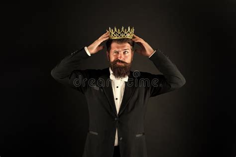 Power And Triumph Business King Businessman Wear Crown Business