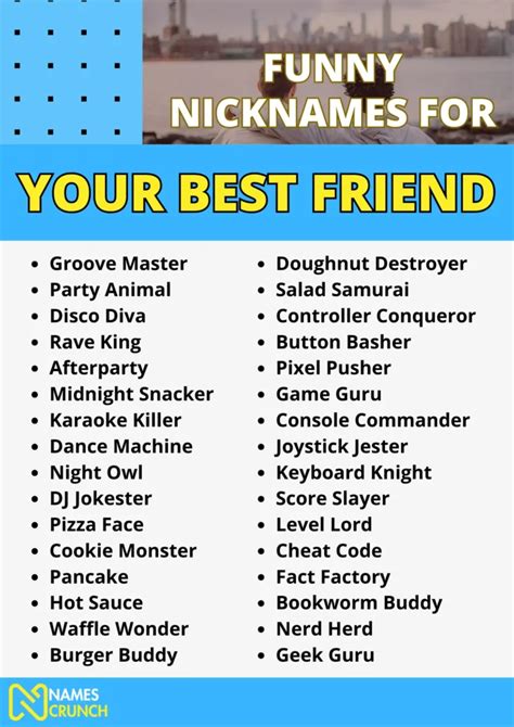 650 funny nicknames for your best friend names crunch