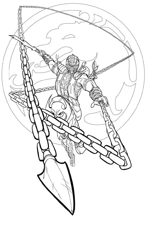 Mortal Kombat Scorpion Coloring Pages Coloring Pages Kids