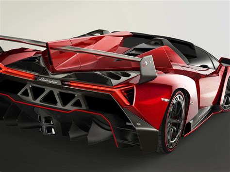 2014 Lamborghini Roadster Veneno Rojo Supercar Hd Wallpapers 1