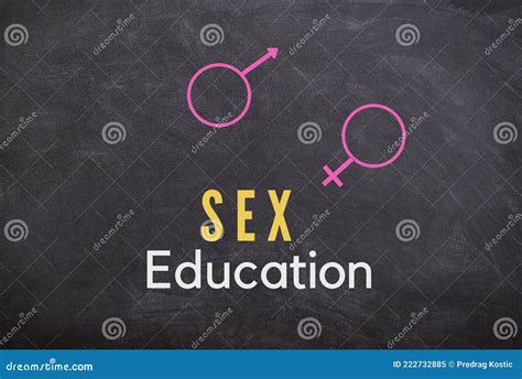 Sex Education With Gender Symbols Written On A Blackboard Stock Image