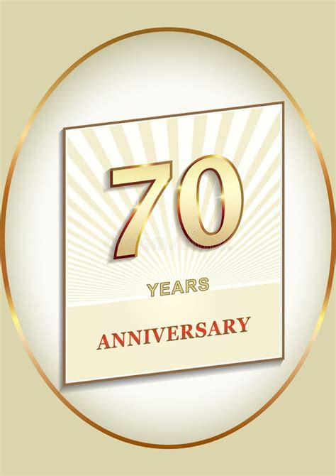 Anniversary 70th Celebration Design Template In Gold Color Stock