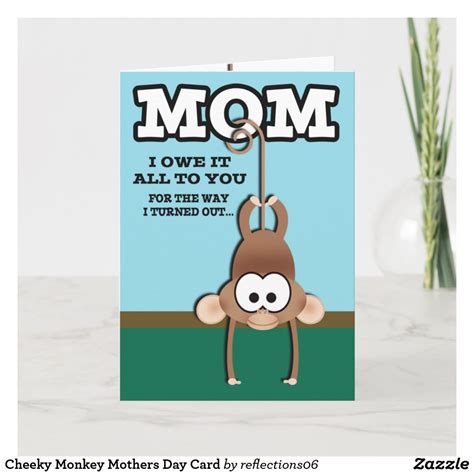 Cheeky Monkey Mothers Day Card Mothers Day Cards Cards