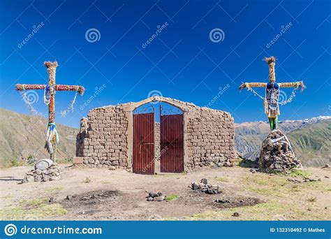 Small Hillside Church In Cabanaconde Village Stock Photo Image Of