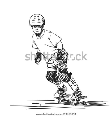 Helmet boy origins vikkstar123 by moonduskindustries on deviantart. Sketch Boy Skateboarder Full Protection Helmet Stock ...