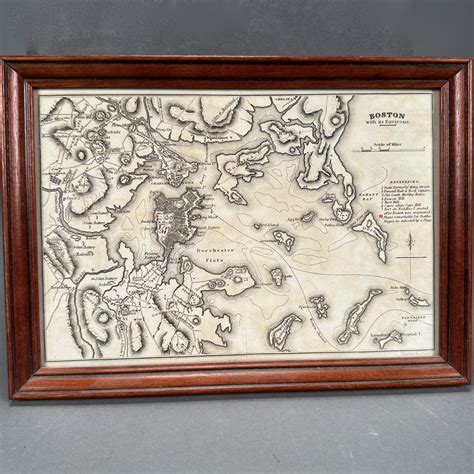 Lot 211 Framed Map Boston Yaeger 1810 As Boston Was In 1775 6 12 X