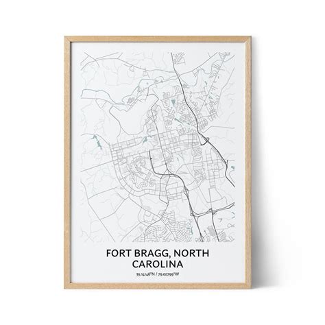 Fort Bragg Map Poster Your City Map Art Positive Prints