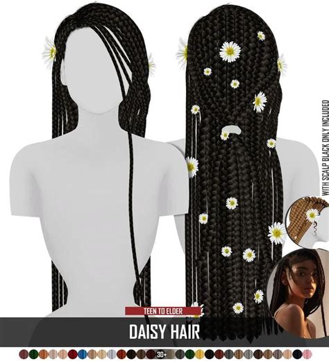 Sims 4 Cc Coiffure Au Contenu Personnalisé Daisy Hair
