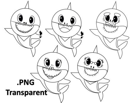 Be careful when coloring the hungry sharks! Baby Shark outline. Use the printable outline for crafts ...