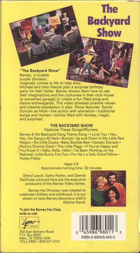 Barney The Backyard Show 1988 Tape Free Download Borrow And